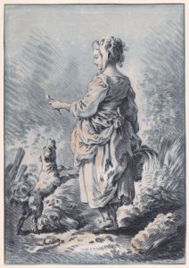 Young Woman with a Dog Met DP889567