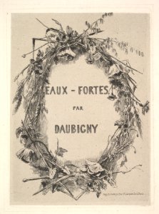 Wreath of Wildflowers, title for "Eaux-Fortes par Daubigny" MET DP822237