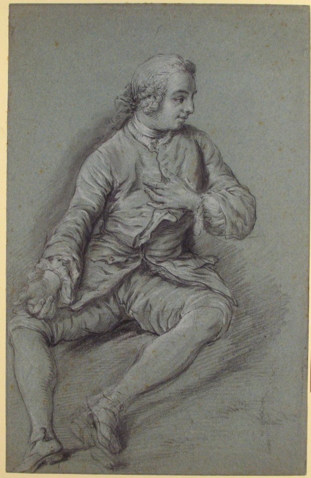 Young Man Seated on the ground with his left hand at his chest MET 1975.131.136