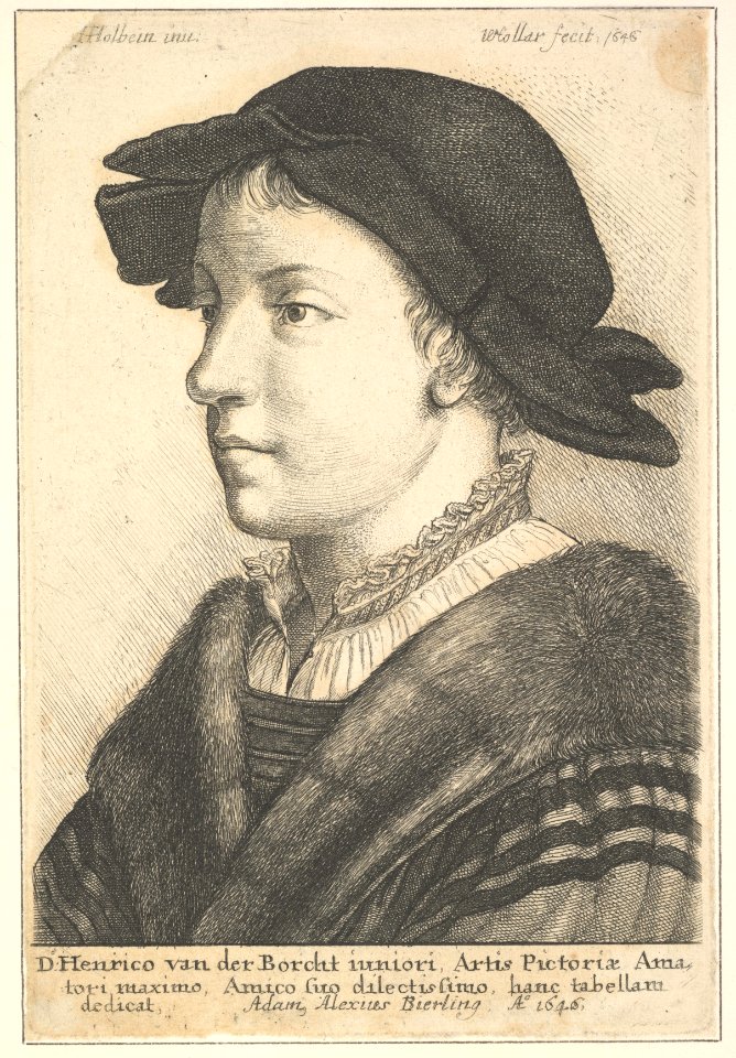 Young man wearing a hat in profile to left MET DP823895