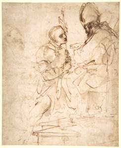 Youth Kneeling before a Prelate (recto); Another Study of a Youth Kneeling before a Prelate (verso) MET DP810418