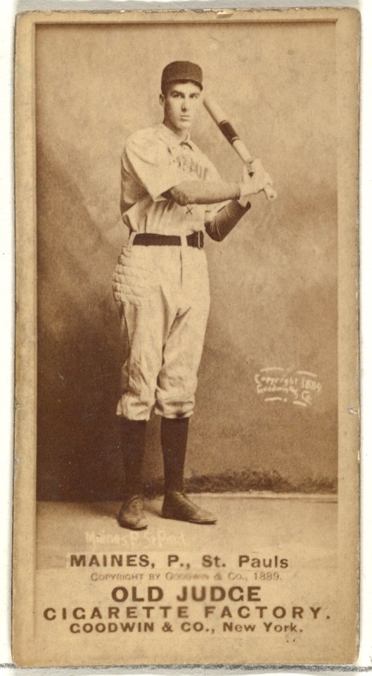 Willard Eben Mains, Pitcher, St. Paul Apostles, from the Old Judge series (N172) for Old Judge Cigarettes MET DP846384