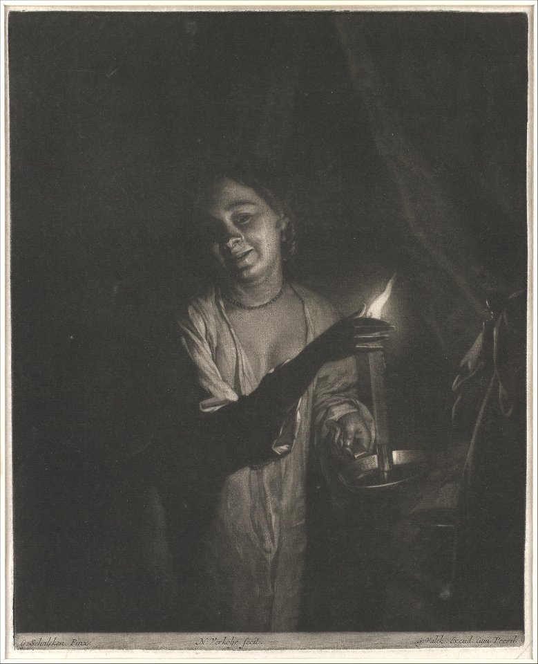 Young Woman Holding a Candle in a Bedchamber MET DP104278