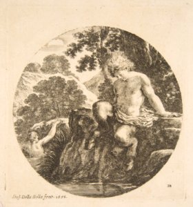 Young Satyr About to Bathe in a River, from 'Landscapes and seaports' (Paysages et ports de mer, dans des ronds) MET DP817826