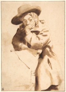 Young Man in Broad-Brimmed Hat, Resting His Chin on His Left Hand MET DP800254