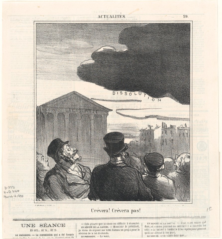 Will it burst or not?, from 'News of the day,' published in Le Charivari, March 12, 1870 MET DP877824