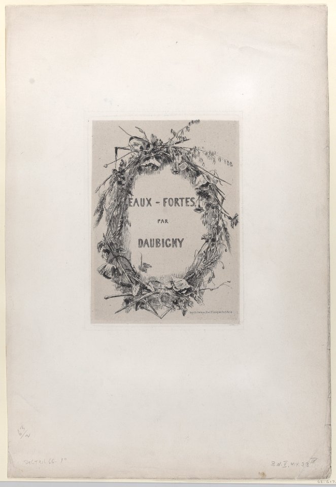 Wreath of Wildflowers, title for "Eaux-Fortes par Daubigny" Met DP884919