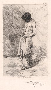 Young man standing dressed in rags MET DP876108
