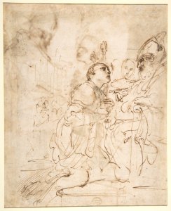 Youth Kneeling before a Prelate (recto); Another Study of a Youth Kneeling before a Prelate (verso) MET DP810419