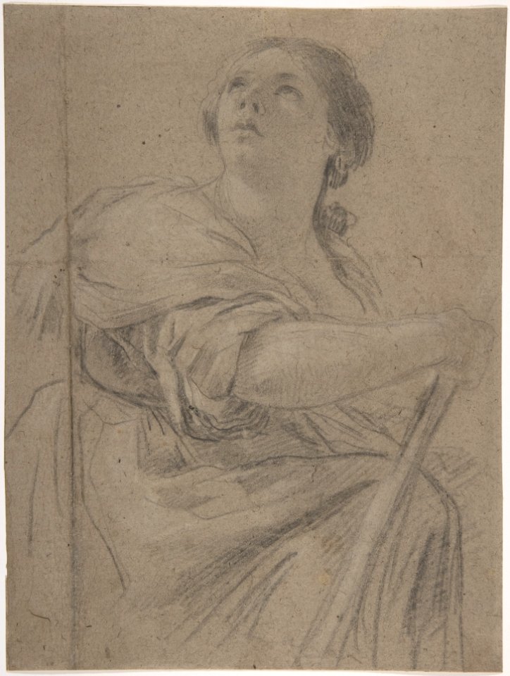 Woman with a Staff Looking Upward MET DP808441