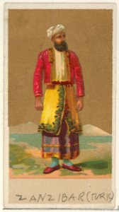 Zanzibar (Turk), from the Natives in Costume series (N16), Teofani Issue, for Allen & Ginter Cigarettes Brands MET DP834898. Free illustration for personal and commercial use.