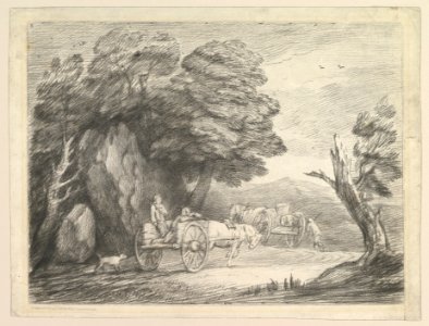 Wooded Landscape with Two Country Carts and Figures MET DP819243