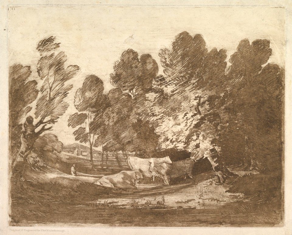 Wooded Landscape with Herdsmen and Cows MET DP819251