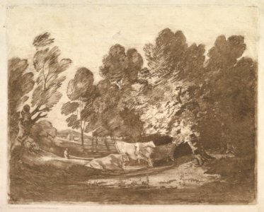 Wooded Landscape with Herdsmen and Cows MET DP819251