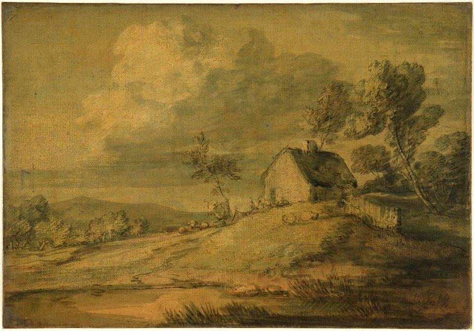 Wooded Landscape with Cottage, Cows and Sheep MET DP804237