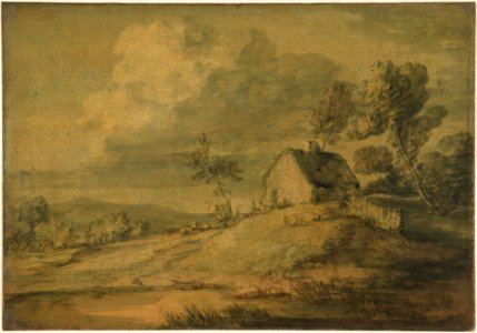 Wooded Landscape with Cottage, Cows and Sheep MET DP804237