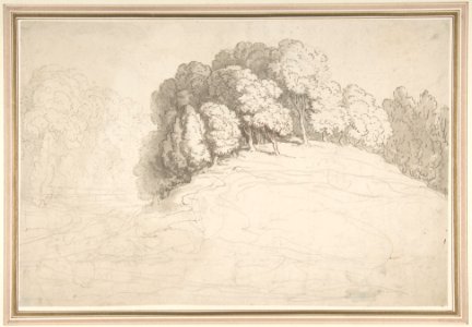 Wooded hillside with deer MET DP805051