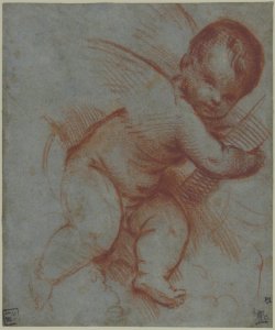 Winged Putto Holding the Base of a Cross MET 11.66.13