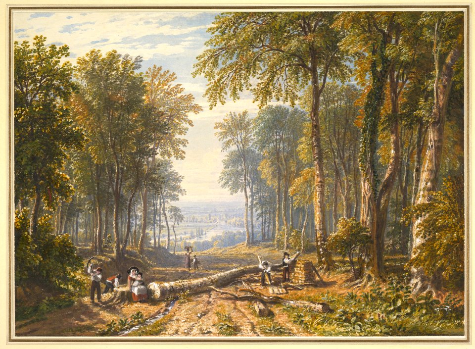 Woodcutters at Park Place, Henley, the River Thames Beyond MET DP821858