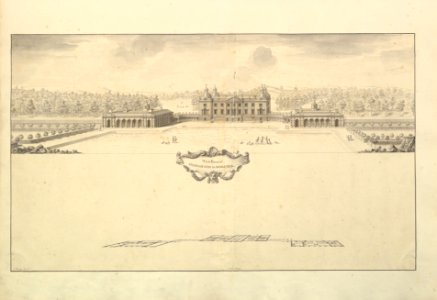 West Front of Houghton Hall in Norfolk, Perspective MET DP829078