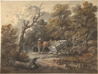 Woodland Scene with a Peasant, a Horse, and a Cart MET DP804236