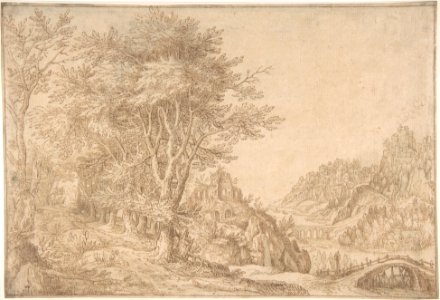 Wooded Landscape with a River, Castle, and Town Beyond MET DP801096
