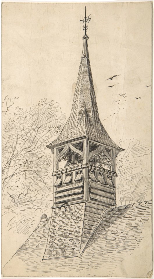 Wooden bell tower and spire MET DP804286