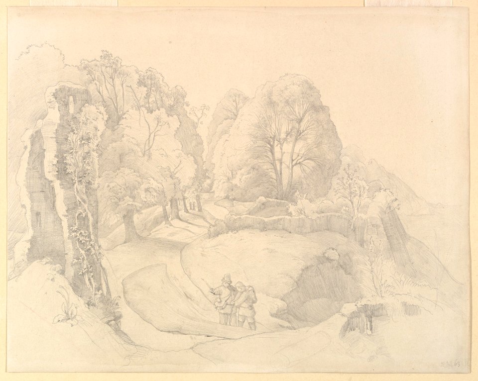 Wayfarers Near a Ruin in a Hilly Landscape MET DP824384