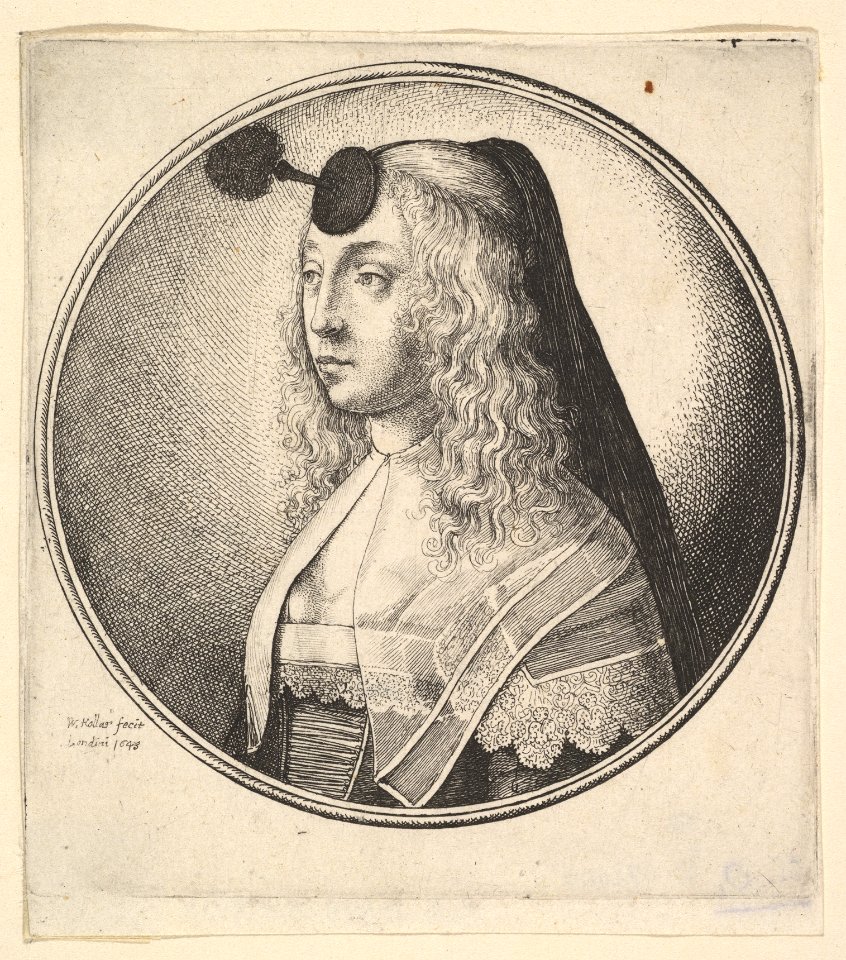 Woman with houpette on forehead turned to left MET DP823753