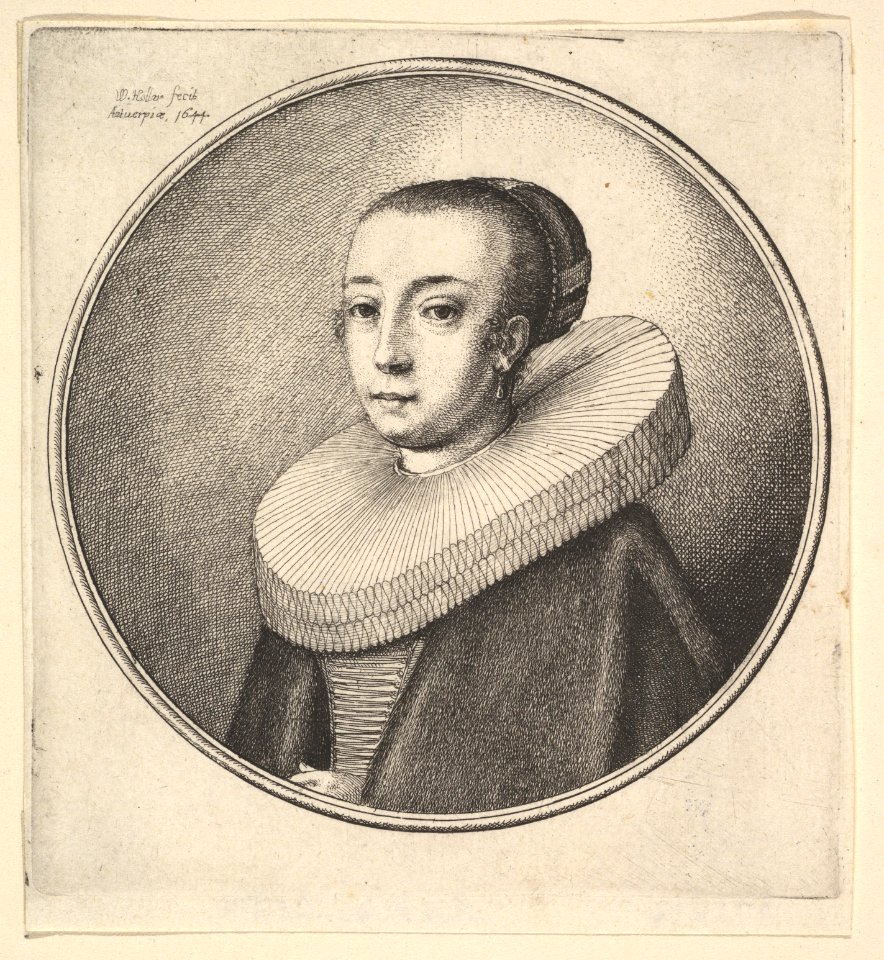 Woman with circular lace ruff MET DP823887