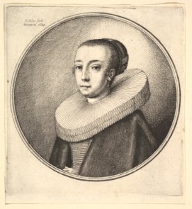 Woman with circular lace ruff MET DP823887