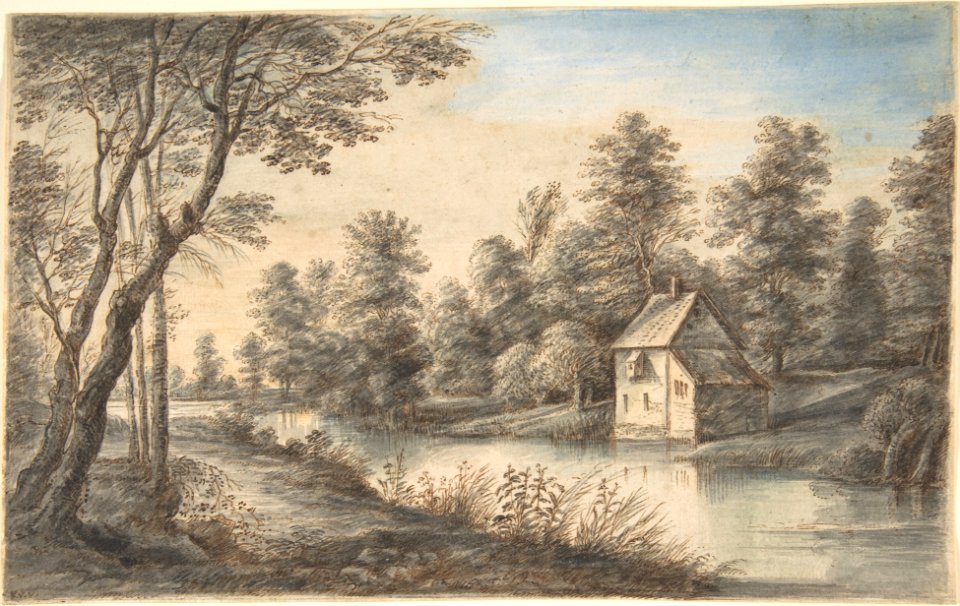 Wooded Landscape with a House beside a River MET DP802354