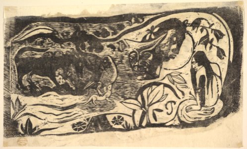 Woodcut with a Horned Head MET DP825455