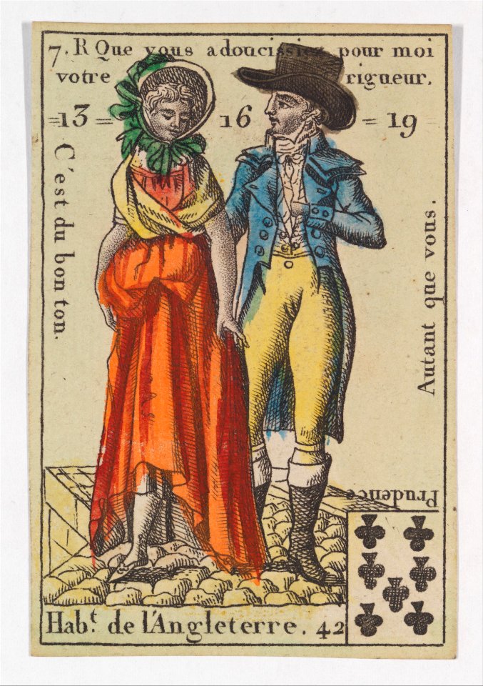 Hab.t de l'Angleterre from Playing Cards (for Quartets) 'Costumes des Peuples Étrangers' MET DP274093