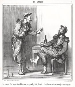 Le vin est l'ornament de l'homme...., from En Italie, published in Le Charivari, August 9, 1859 MET DP876783