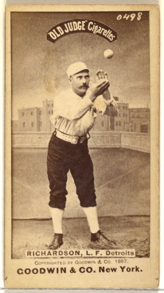 Abram Harding "Hardy" Richardson, Left Field, Detroit Wolverines, from the Old Judge series (N172) for Old Judge Cigarettes MET DP846290