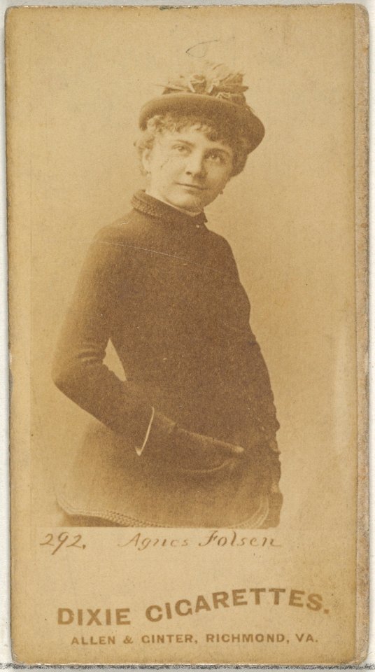 Card 292, Agnes Folsen, from the Actors and Actresses series (N45, Type 7) for Dixie Cigarettes MET DP831243