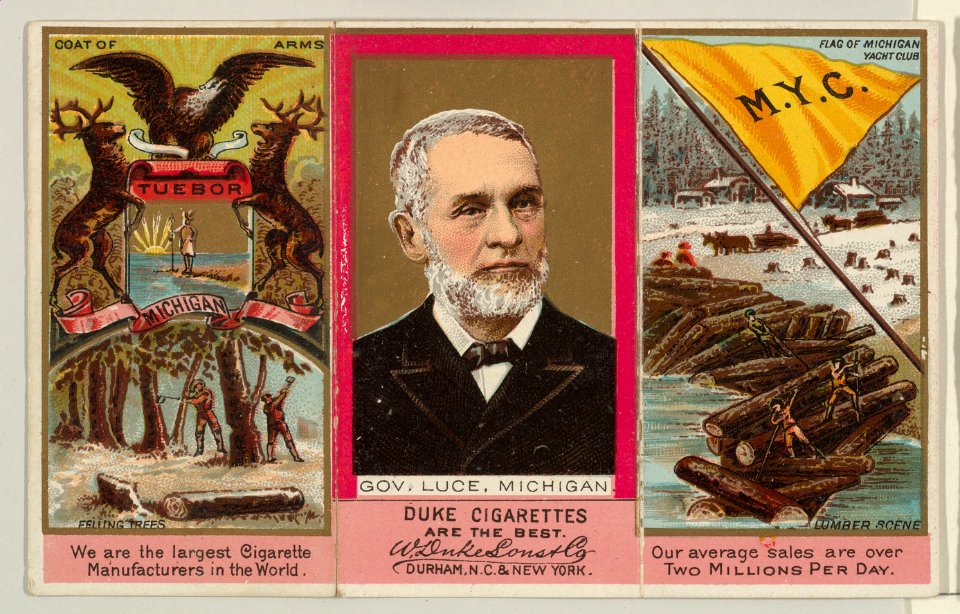 Governor Luce, Michigan, from "Governors, Arms, Etc." series (N133-2), issued by Duke Sons & Co. MET DP865550