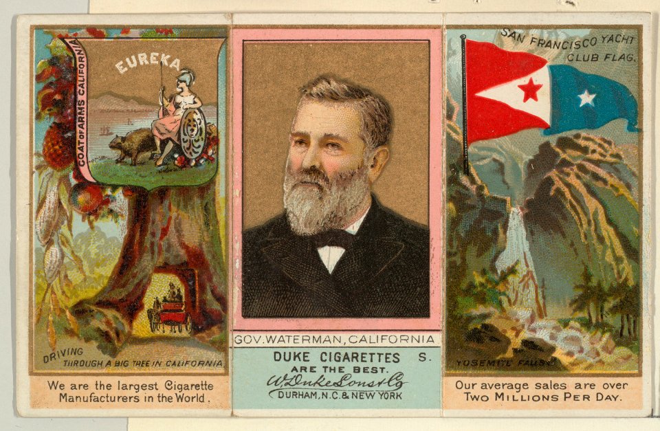 Governor Waterman, California, from "Governors, Arms, Etc." series (N133-2), issued by Duke Sons & Co. MET DP865520