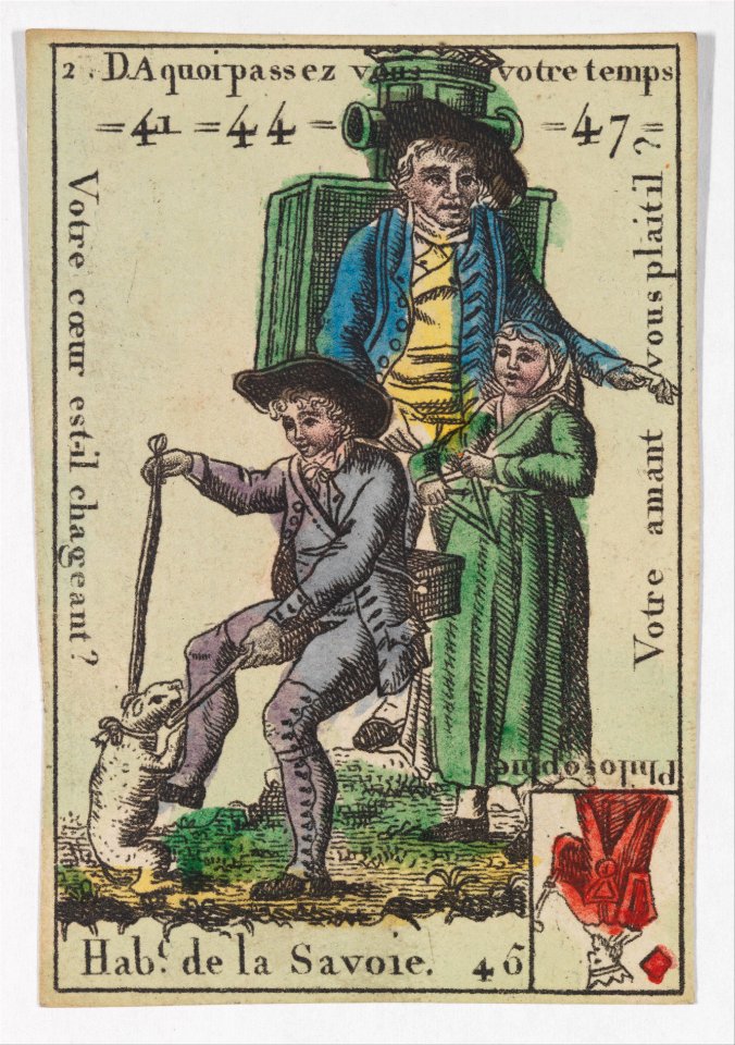Hab.t de la Savoie from Playing Cards (for Quartets) 'Costumes des Peuples Étrangers' MET DP274096