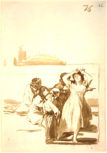 A Disheveled Woman with a Group, from Images of Spain Album, 76 MET APS3076
