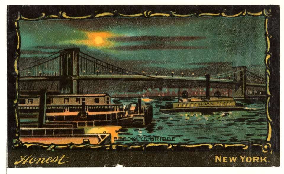 Brooklyn Bridge, from the Transparencies series (N137) issued by W. Duke, Sons & Co. to promote Honest Long Cut Tobacco MET DP865666