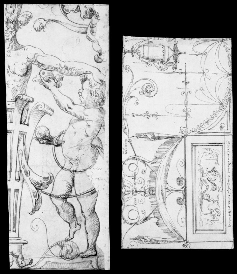 Fragment of a Grotesque Decoration with a Term and Putto MET MM37930