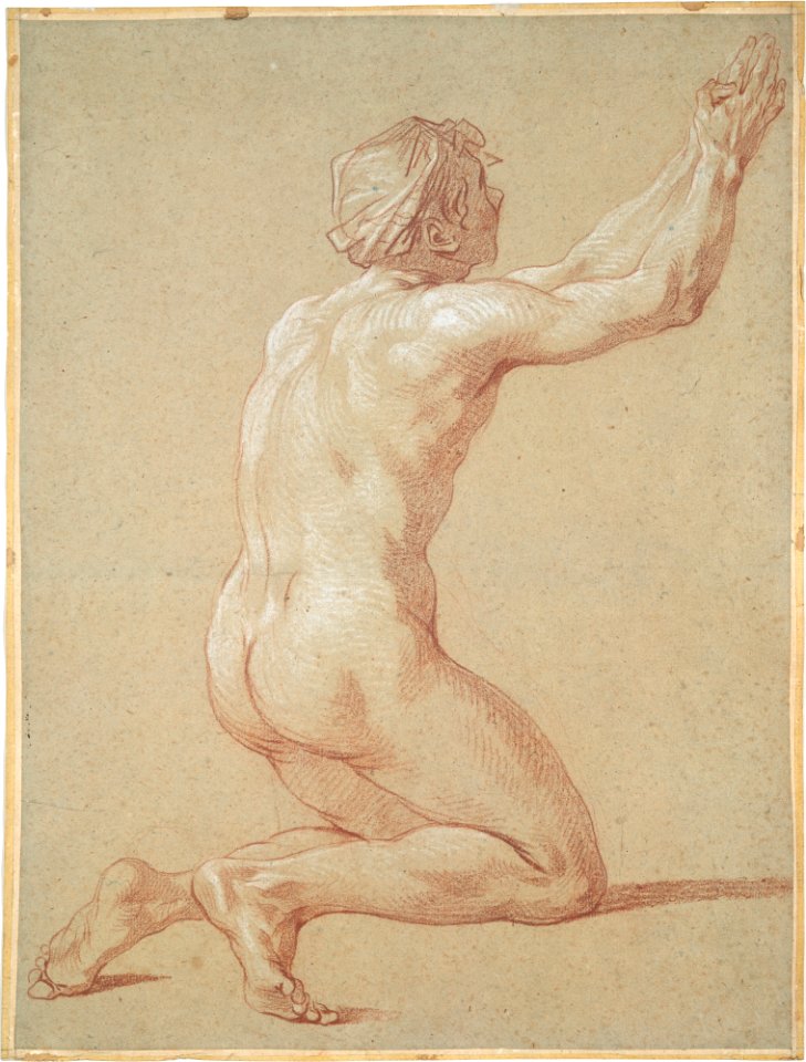 Kneeling Nude Youth with Raised Clasped Hands MET DT6123