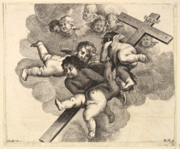 Four cherubs carrying a cross MET DP823149