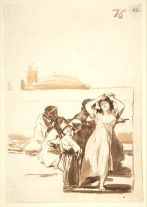 A Disheveled Woman with a Group, from Images of Spain Album, 76 MET DP800220
