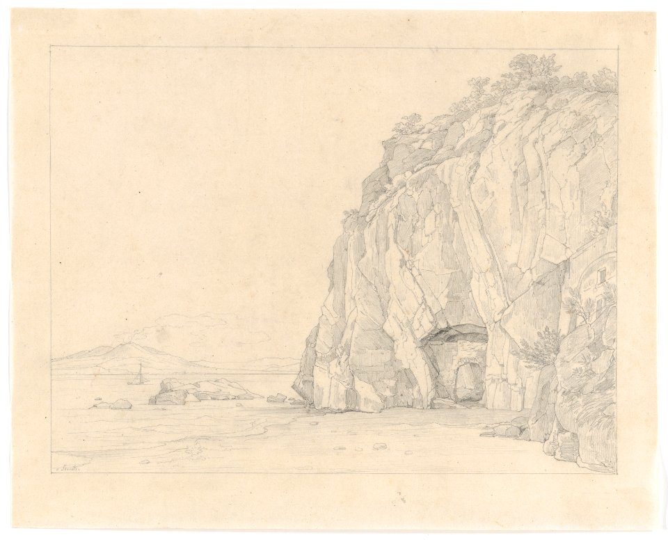 A Grotto near Sorrento, with a Distant View of the Vesuvius MET DP863515