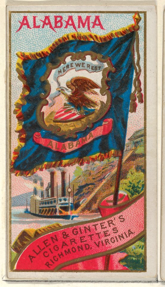 Alabama, from Flags of the States and Territories (N11) for Allen & Ginter Cigarettes Brands MET DP834501