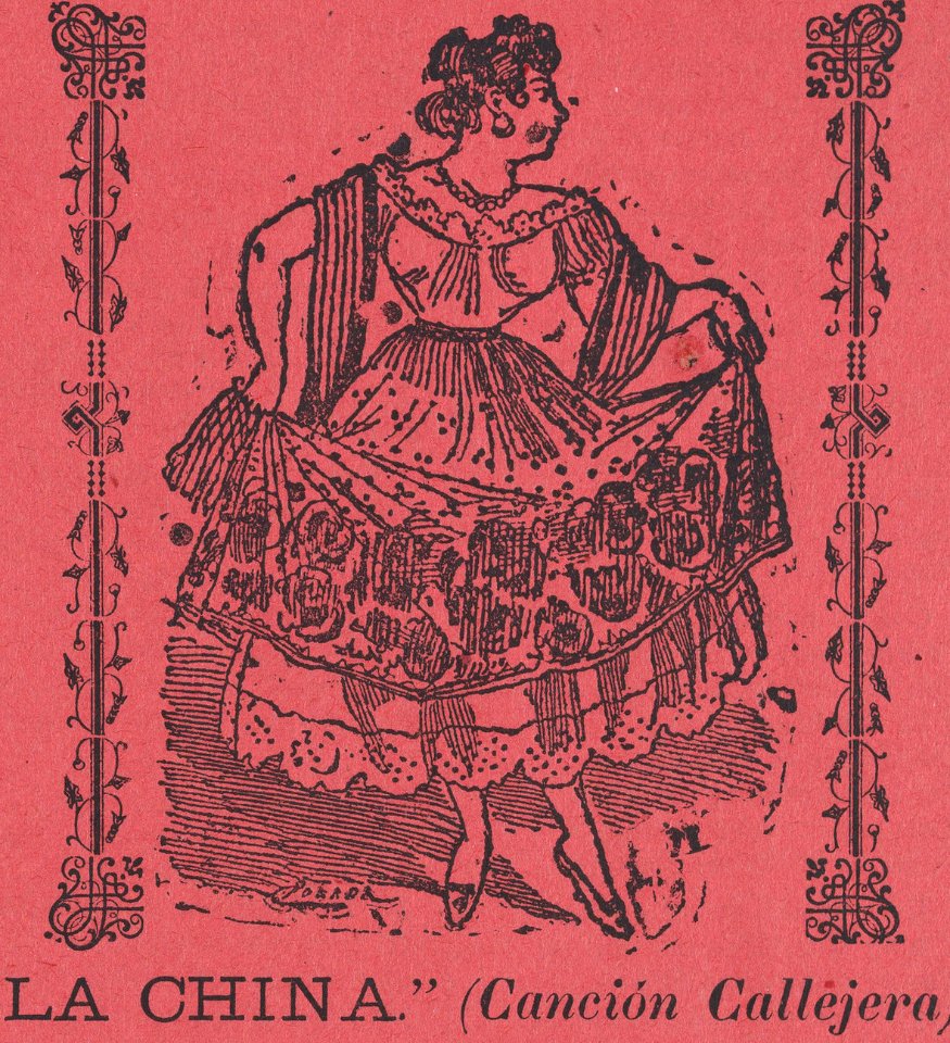 Cacion Callejera detail, A broadsheet with a popular song 'La China' on the recto, on the verso the dance of 'Cuba Libre' MET DP869133 (cropped)