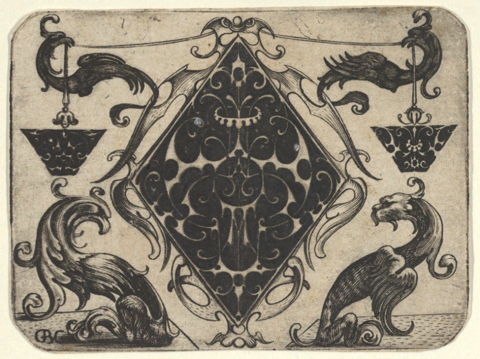 Lozenge-shaped Pendant and Two Trapezoid Motifs MET DP837419